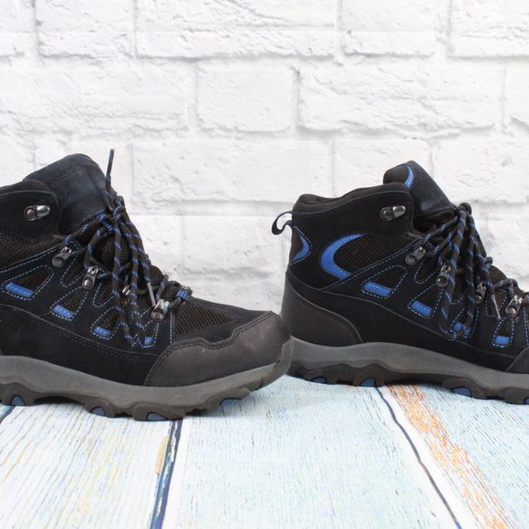 Lands End Alpine Trekker Blue Black Suede Hiking Lace-Up Boots Size 9 D - Picture 3 of 9
